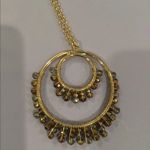 Avon Metallic Bead Pendant Necklace